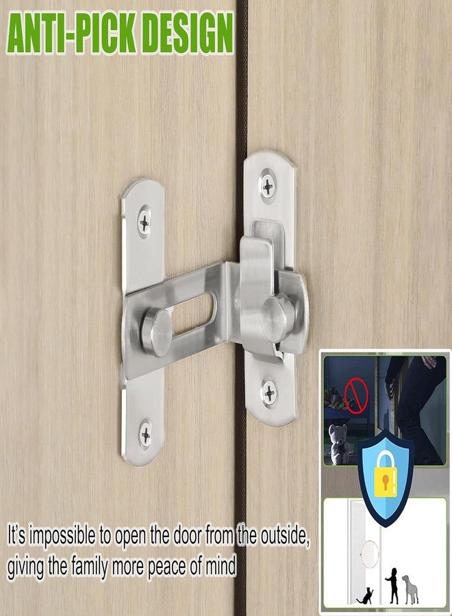Runmay Degree Flip Sliding Barn Door Lock,Stainless Steel Angle Door Latch Buckle,Screen Door Stopper Lock Hook Eye Lock for Barn,Garden,Bathroom,Outdoor,Garage,Window,Sliding Door - Image 4